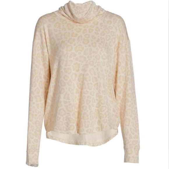 Splendid | Ultra Soft Leopard Print Cowl Neck Pullover Top Sweatshirt | Small - Picture 3 of 6